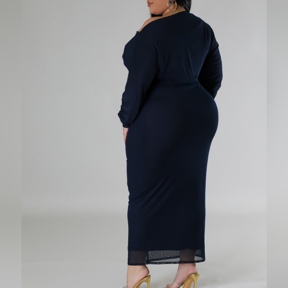 Lust Days Asymmetrical Navy Dress - Picture 2 of 3